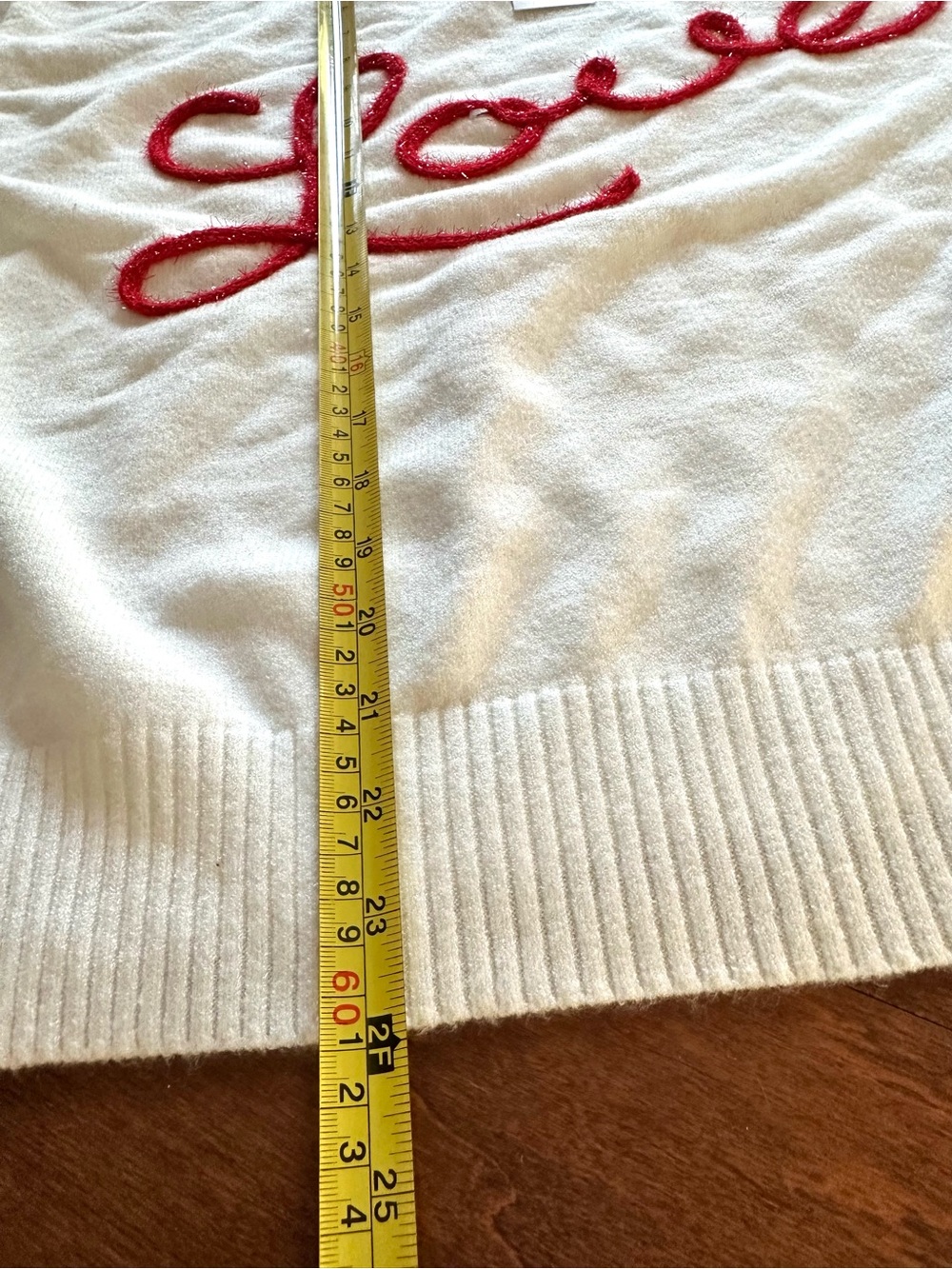 32 Degrees Cream Sweater with Red 'Love' Script - Picture 6 of 6
